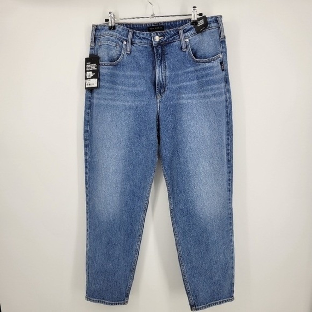Silver Jeans Co. Mom‎ Jean High Rise Tapered Indigo Wash Women's Size 32/27